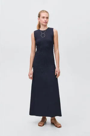 MANGO Maxi jurk donkerblauw