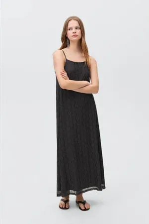 MANGO Maxi jurk met open breisel