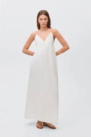 MANGO Maxi jurk ivoor