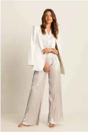 Expresso Satijnen straight high waist broek