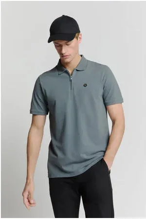No Excess Regular polo grijsblauw