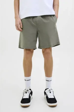 JACK & JONES PANTS STUDIO linnen regular casual short JPSTJAIDEN groen