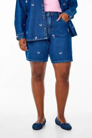 Zizzi Straight high waist denim short