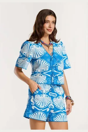 Shiwi Straight regular waist casual short blauw