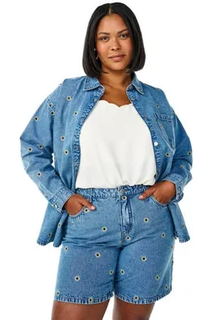Zizzi Straight high waist denim short