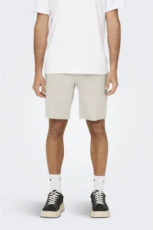 Only & Sons Linnen regular chino short ONSMARK ecru