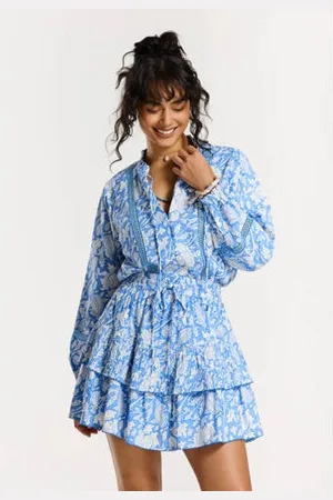 Shiwi Blouse blauw broderie