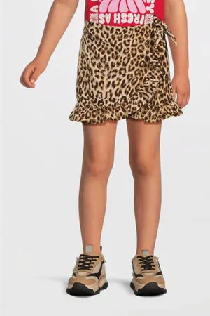 NAME IT KIDS skort bruin/zwart