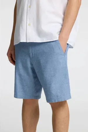 SELECTED Linnen regular chino short blauw