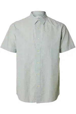 SELECTED Linnen casual overhemd groen