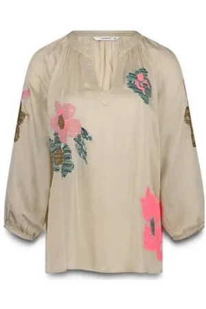 Summum Woman Blousetop wit met pailletten