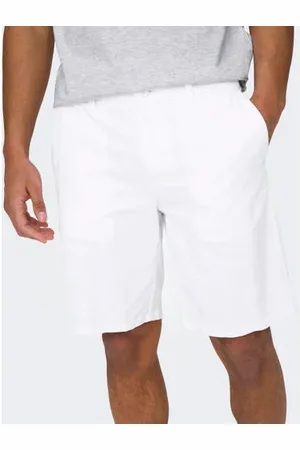 Only & Sons Linnen regular chino short ONSMARK wit