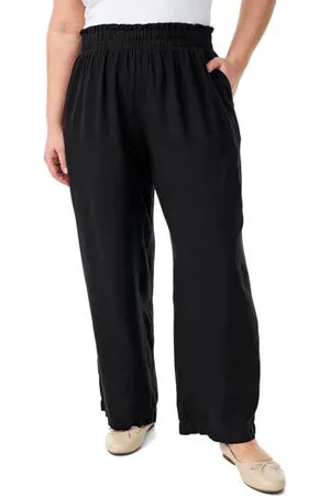Zizzi Linnen wide leg high waist broek