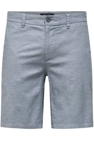 Only & Sons Linnen regular chino short ONSMARK blauw
