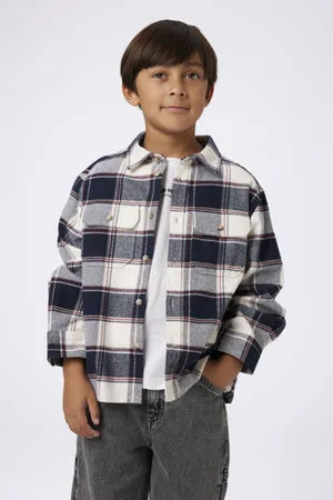 NAME IT KIDS overshirt NKMTAMOL met ruitdessin donkerblauw