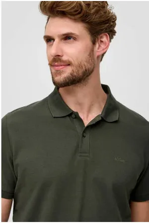 QS by s.Oliver Regular fit polo met logo kakigroen