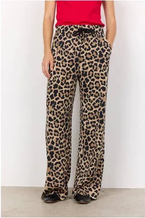 soyaconcept Wide leg broek met panterprint