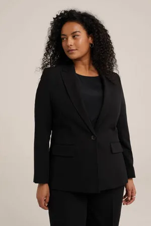 WE Fashion Curve aansluitende blazer zwart