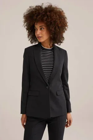 WE Fashion Getailleerde blazer zwart