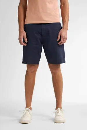 Petrol Industries Linnen regular chino short donkerblauw