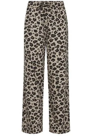 Freequent High waist palazzo broek donkerbruin