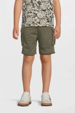 NAME IT KIDS sweatshort olijfgroen