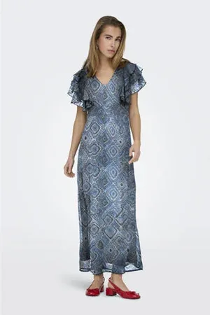 ONLY Maxi jurk grijsblauw