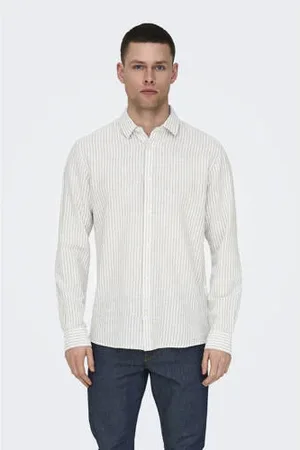 Only & Sons Linnen overhemd ONSCAIDEN grijs
