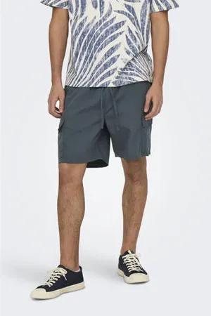 Only & Sons Regular cargo short grijsblauw