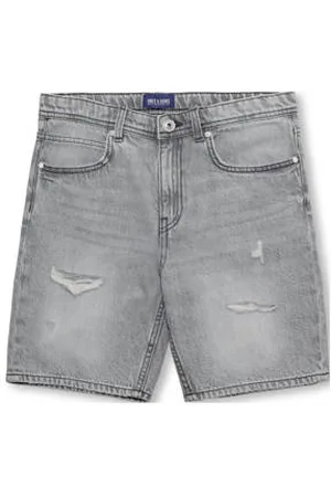Only & Sons JUNIOR straight denim short grey denim