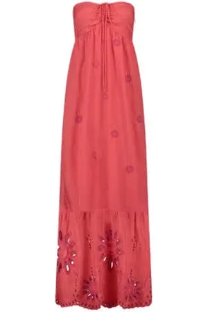 Fabienne Chapot Maxi jurk broderie roze
