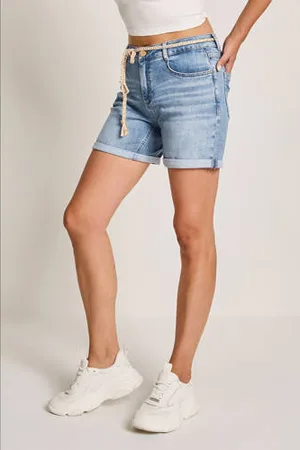 Para Mi Denim straight high waist short