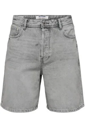 Only & Sons Denim loose short grijs