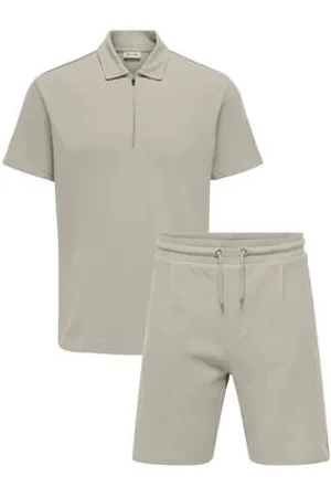 Only & Sons Regular polo met textuur beige