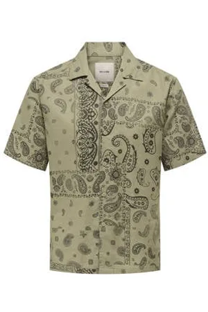 Only & Sons Linnen casual overhemd groen
