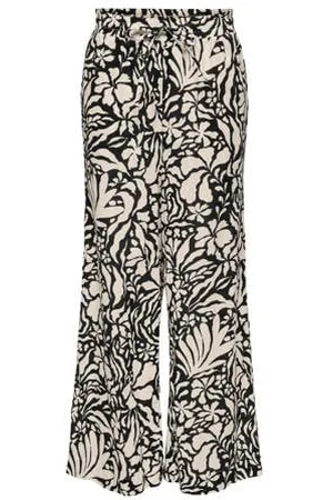 ONLY Wide leg high waist casual broek zwart