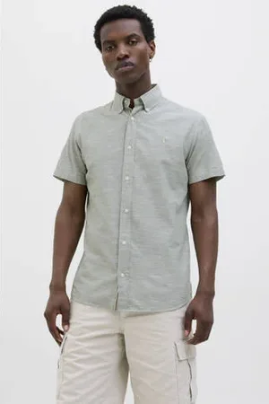 JACK & JONES PREMIUM linnen casual overhemd mintgroen