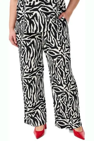 Zizzi Wide leg high waist broek zwart