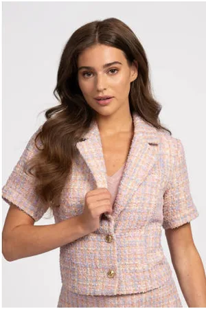 NIKKIE. Tweed cropped blazer met lurex