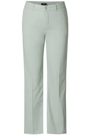 Yest Slim regular waist broek grijsgroen