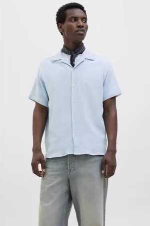 JACK & JONES ORIGINALS relaxed overhemd JORCOBA lichtblauw