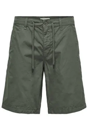 Only & Sons Regular casual short donkergroen