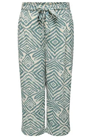 ONLY Wide leg high waist broek groen