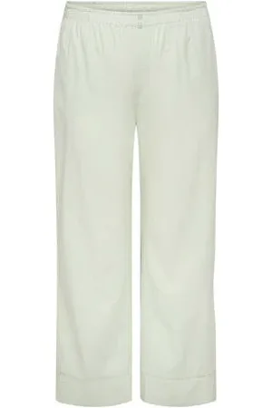 ONLY Wide leg high waist broek groen
