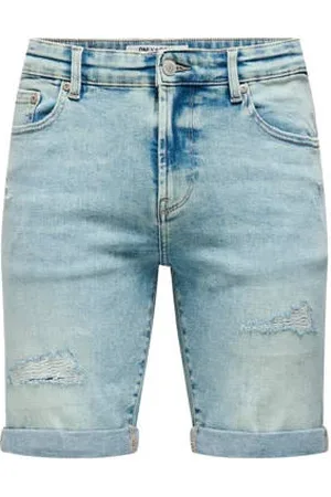 Only & Sons Denim regular short lichtblauw
