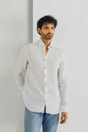 State of art Linnen casual overhemd wit