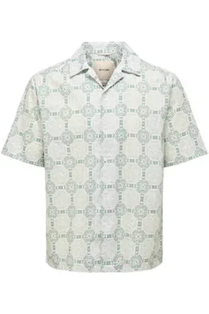 Only & Sons Linnen casual overhemd grijsgroen