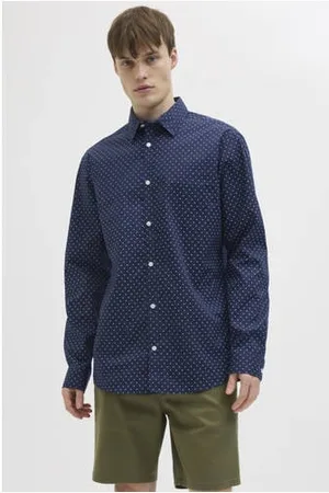 JJ Casual overhemd donkerblauw