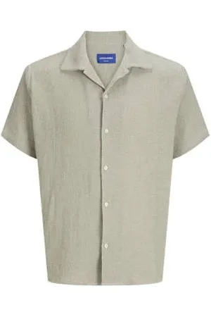 JACK & JONES ORIGINALS relaxed overhemd JORCOBA grijsgroen