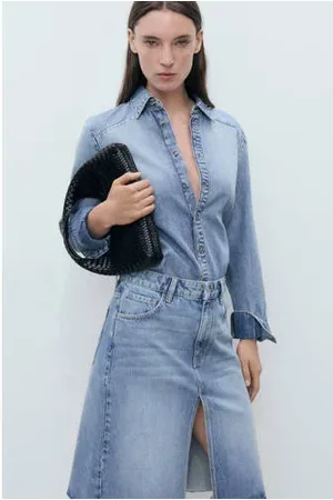 MANGO Denim spijkerrok medium blue denim